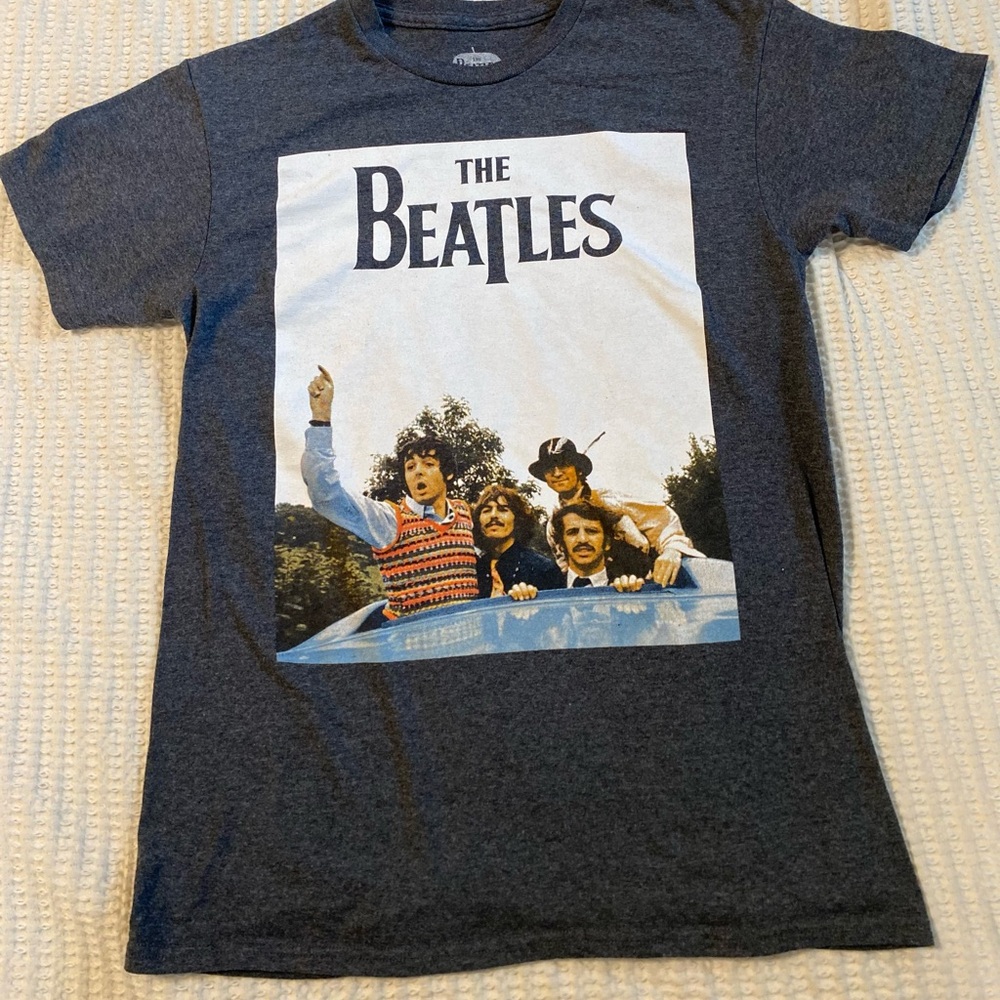 The Beatles Group Photo Men's Dark Gray T-Shirt‎ Size Small Short Sleeve